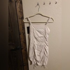 Wild Fable Beige Bodycon Dress with Adjustable Straps and Ties